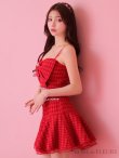 画像3: XSサイズあり【ROBE de FLEURS/ローブドフルール】フロントリボン/ セットアップ/ キャミソール/ ジャガード/ フレア/ ミニドレス/ キャバドレス[OF2] (3)