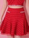 画像6: XSサイズあり【ROBE de FLEURS/ローブドフルール】フロントリボン/ セットアップ/ キャミソール/ ジャガード/ フレア/ ミニドレス/ キャバドレス[OF2] (6)