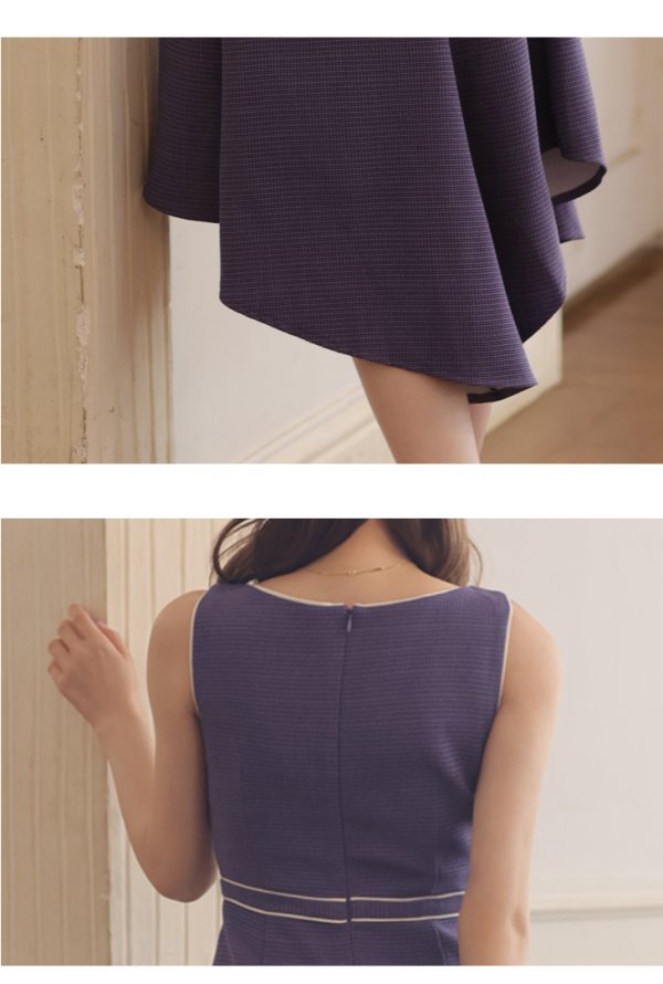 画像23: Lサイズあり【DEA./ディア】アシンメトリー裾/ フロントジッパー/ ノースリーブ/ ミディアム丈/ ミモレ丈/ ミディアムドレス/ キャバドレス【OF08】 (23)