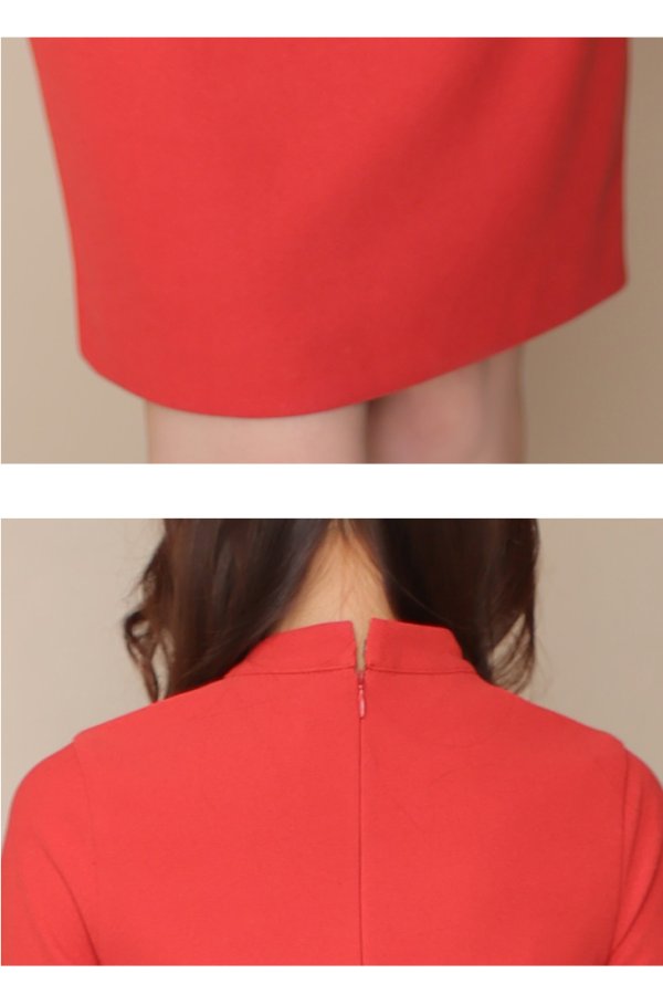 画像18: Lサイズあり【DEA./ディア】ベルト/ ジッパー/ 袖付き/ 半袖/ シンプル/ レディ/ ワンピース/ ミモレ丈/ マキシ丈/ ミディアムドレス/ キャバドレス【OF08】 (18)