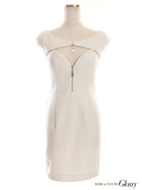 画像16: XSサイズあり☆【Glossy/グロッシー】フロントジップ/ ZIP ワンカラー/ ストレッチ/ タイト/ ミニドレス/ キャバドレス グリーン【HC02】 (16)