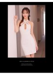 画像3: XSサイズあり【ROBE de FLEURS Glossy/ローブ・ド・フルール グロッシー】クロスホルター/ ホルターネック/ アメスリ/ ストレッチ/ タイト/ ミニドレス/ キャバドレス[OF2] (3)