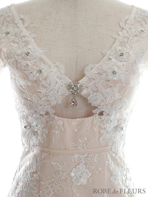 画像8: XSサイズあり【ROBE de FLEURS/ローブドフルール】フラワーレース/ 立体フラワー/ カットデザイン/ ビジュー/ タイト/ ミニドレス/ キャバドレス[OF08] (8)