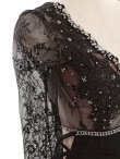 画像7: 【ROBE de FLEURS Glossy/ローブ・ド・フルール グロッシー】レーススリーブ/ 七分袖/ 長袖/ 袖あり/ スパンコール/ サイドリボン/ タイト/ ミニドレス/ キャバドレス[OF2] (7)