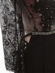 画像6: 【ROBE de FLEURS Glossy/ローブ・ド・フルール グロッシー】レーススリーブ/ 七分袖/ 長袖/ 袖あり/ スパンコール/ サイドリボン/ タイト/ ミニドレス/ キャバドレス[OF2] (6)