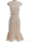 画像12: Lサイズあり【DEA. by ROBE de FLEURS/ディアバイローブドフルール】ケミカルレース/ フリル/ マーメイド/ ミディドレス/ キャバドレス[OF2] (12)