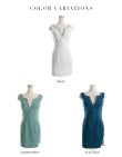 画像15: XSサイズあり【ROBE de FLEURS Glossy/ローブ・ド・フルール グロッシー】ダイヤ柄/ スパンコール/ ビジュー/ スリットネック/ キーネック/ タイト/ ミニドレス/ キャバドレス[OF2] (15)