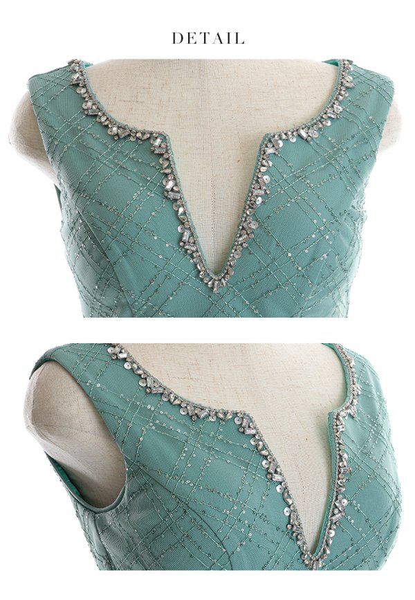 画像13: XSサイズあり【Glossy/グロッシー】ダイヤ柄/ スパンコール/ ビジュー/ スリットネック/ キーネック/ タイト/ ミニドレス/ キャバドレス【HC02】 (13)