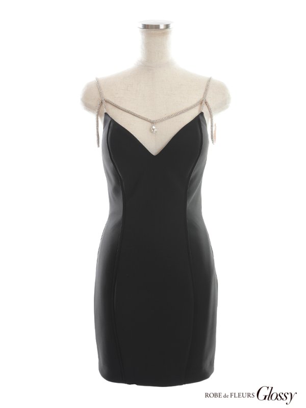 画像42: XSサイズあり【Glossy/グロッシー】ワンカラー/ キャミソール/ ビジュー/ ストレッチ/ タイト/ ミニドレス/ キャバドレス【HC02】 (42)