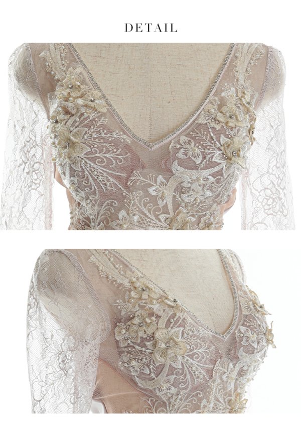 画像20: XSサイズあり【Glossy/グロッシー】立体フラワー/ レース/ 七分袖/ 長袖/ 袖あり/ ストレッチ/ タイト/ ミニドレス/ キャバドレス【HC02】 (20)