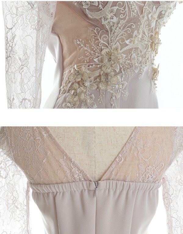 画像21: XSサイズあり【Glossy/グロッシー】立体フラワー/ レース/ 七分袖/ 長袖/ 袖あり/ ストレッチ/ タイト/ ミニドレス/ キャバドレス【HC02】 (21)