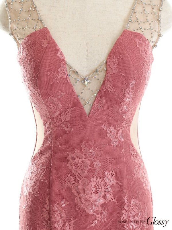 画像13: XSサイズあり【Glossy/グロッシー】ショルダービジュー/ ノースリーブ/ 総レース/ ストレッチ/ タイト/ ミニドレス/ キャバドレス【HC02】 (13)