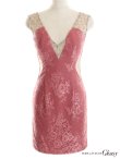 画像8: XSサイズあり【ROBE de FLEURS Glossy/ローブ・ド・フルール グロッシー】ショルダービジュー/ ノースリーブ/ 総レース/ ストレッチ/ タイト/ ミニドレス/ キャバドレス[OF2] (8)
