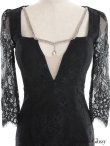画像17: XS-Lサイズあり【ROBE de FLEURS Glossy/ローブ・ド・フルール グロッシー】バストビジュー/ レーススリーブ/ 袖あり/ ワンカラー/ 総レース/ タイト/ ミニドレス/ キャバドレス[OF2] (17)