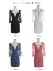 画像23: XS-Lサイズあり【ROBE de FLEURS Glossy/ローブ・ド・フルール グロッシー】バストビジュー/ レーススリーブ/ 袖あり/ ワンカラー/ 総レース/ タイト/ ミニドレス/ キャバドレス[OF2] (23)