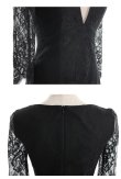 画像22: XS-Lサイズあり【ROBE de FLEURS Glossy/ローブ・ド・フルール グロッシー】バストビジュー/ レーススリーブ/ 袖あり/ ワンカラー/ 総レース/ タイト/ ミニドレス/ キャバドレス[OF2] (22)