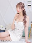 画像2: XSサイズあり【ROBE de FLEURS/ローブドフルール】クリスタルビジュー/ フロントジップ/ キャミソール/ ミニドレス/ キャバドレス[OF2] (2)