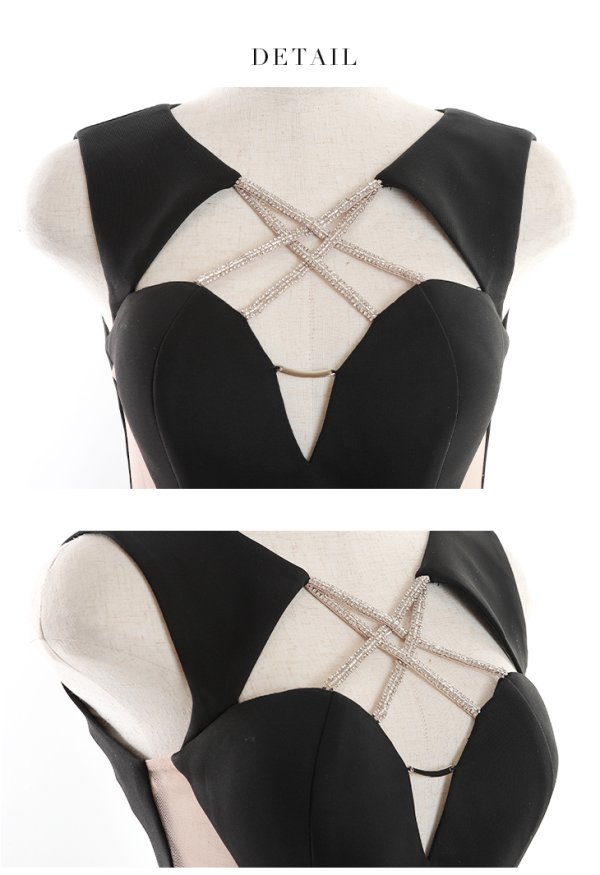 画像22: XS-Lサイズあり【Glossy/グロッシー】クロスビジュー/ ストレッチ/ カットアウト/ サイドシアー/ タイト/ ミニドレス/ キャバドレス【OF08】 (22)