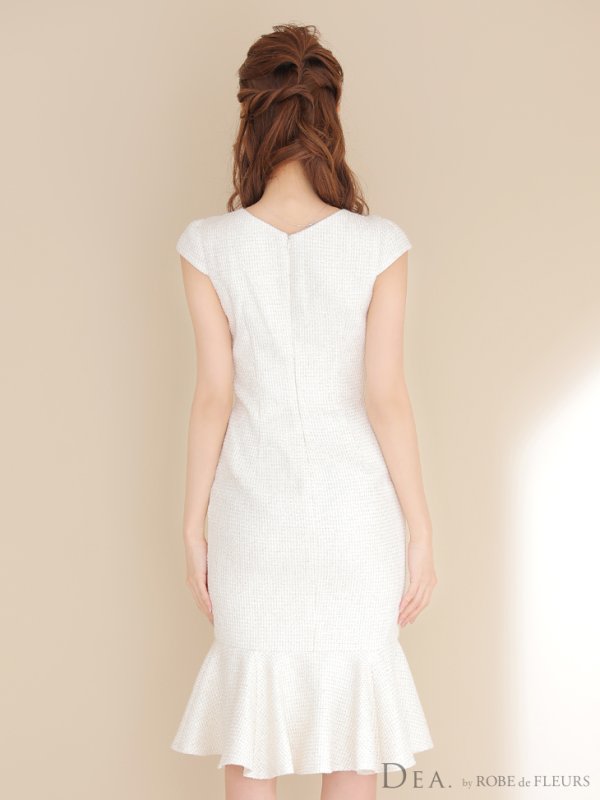 画像6: Lサイズあり【DEA./ディア】ラメ入りスプリングツイード/ マーメイド/ タイト/ ミディアム丈/ ワンピース/ キャバドレス【OF08】 (6)