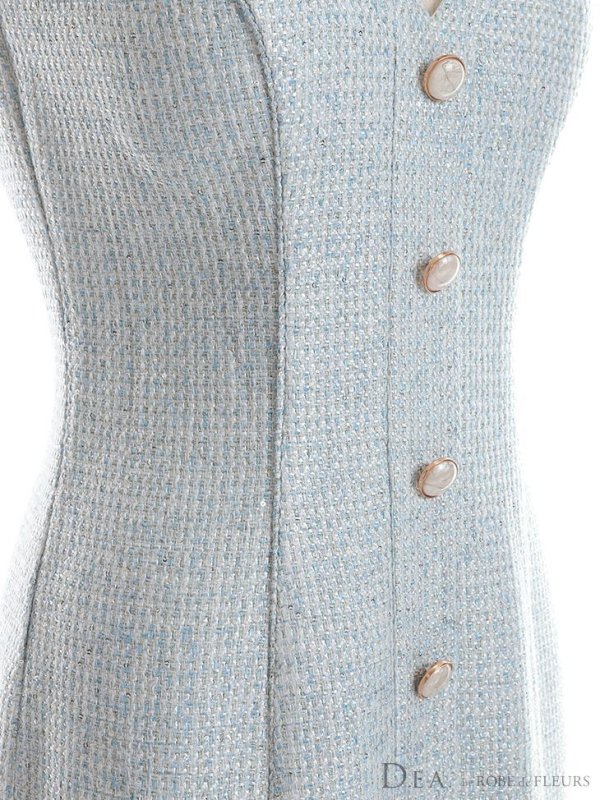 画像15: Lサイズあり【DEA./ディア】ラメ入りスプリングツイード/ マーメイド/ タイト/ ミディアム丈/ ワンピース/ キャバドレス【OF08】 (15)