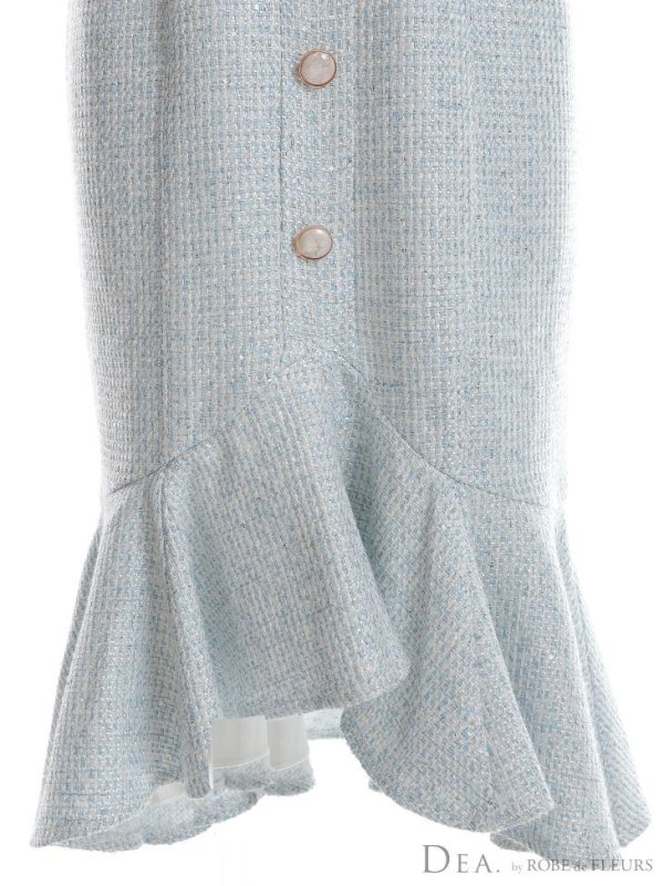 画像16: Lサイズあり【DEA./ディア】ラメ入りスプリングツイード/ マーメイド/ タイト/ ミディアム丈/ ワンピース/ キャバドレス【OF08】 (16)