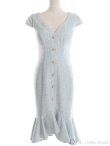 画像9: Lサイズあり【DEA.by ROBE de FLEURS/ディアバイローブドフルール】ラメ入りスプリングツイード/ マーメイド/ タイト/ ミディアム丈/ ワンピース/ キャバドレス[OF2] (9)