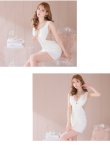 画像7: XSサイズあり【ROBE de FLEURS Glossy/ローブ・ド・フルール グロッシー】フロントジップ/ バストビジュー/ ワンカラー/ ストレッチ/ タイト/ ミニドレス/ キャバドレス[OF2] (7)