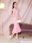 画像17: XS-Lサイズあり【DEA. by ROBE de FLEURS/ディアバイローブドフルール】ショルダーリボン/ マーメイド/ ノースリーブ/ ワンカラー/ ミモレ丈/ ミディアムドレス/ キャバドレス[OF2] (17)