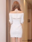 画像5: XSサイズあり【ROBE de FLEURS Glossy/ローブ・ド・フルール グロッシー】袖あり/ バックルフロント/ ジッパー/ ワンカラー/ ストレッチ/ タイト/ ミニドレス/ キャバドレス[OF2] (5)
