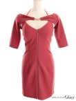画像12: XSサイズあり【ROBE de FLEURS Glossy/ローブ・ド・フルール グロッシー】袖あり/ バックルフロント/ ジッパー/ ワンカラー/ ストレッチ/ タイト/ ミニドレス/ キャバドレス[OF2] (12)