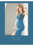 画像3: Lサイズあり【ROBE de FLEURS Glossy/ローブ・ド・フルール グロッシー】ビジュー/ バストカット/ レース/ スリット/ タイト/ ロングドレス/ キャバドレスlong[OF2] (3)
