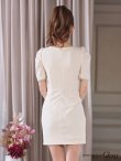 画像9: XSサイズあり【ROBE de FLEURS Glossy/ローブ・ド・フルール グロッシー】袖あり/ リブニット/ バストカット/ パール/ ストレッチ/ タイト/ ミニドレス/ キャバドレス[OF2] (9)