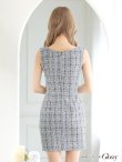 画像15: XSサイズあり【ROBE de FLEURS Glossy/ローブ・ド・フルール グロッシー】サマーニットツイード/ シンプル/ ノースリーブ/ タイト/ ミニドレス/ キャバドレス[OF2] (15)
