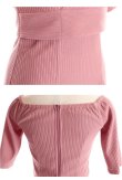 画像20: Lサイズあり【DEA. by ROBE de FLEURS/ディアバイローブドフルール】リブニット/ レース/ 半袖/ 五分袖/ 袖あり/ 膝丈/ タイト/ セットアップ/ ミディアムドレス/ キャバドレス[OF2] (20)