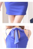 画像13: XSサイズあり【ROBE de FLEURS Glossy/ローブ・ド・フルール グロッシー】ホルターネック/ ジッパー/ キャミ/ シンプル/ ワンカラー/ タイト/ ミニドレス/ キャバドレス[OF2] (13)