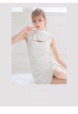 画像4: XS-Lサイズあり【DEA. by ROBE de FLEURS/ディアバイローブドフルール】バストカット/ バックル/ ワンカラー/ ノースリーブ/ タイト/ 膝丈/ ミディアムドレス/ キャバドレス[OF2] (4)