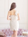 画像8: XSサイズあり【ROBE de FLEURS/ローブドフルール】フリルワンショルダー/ ビジュー/ ラメツイード/ タイト/ セットアップ/ ミニドレス/ キャバドレス[OF2] (8)