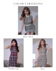 画像25: XSサイズあり【ROBE de FLEURS Glossy/ローブ・ド・フルール グロッシー】フロントジッパー/ チェック柄ツイード/ ツイード/ ノースリーブ/ タイト/ ミニドレス/ キャバドレス[OF2] (25)