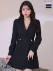 画像3: XS-Lサイズあり【ROBE de FLEURS Glossy/ローブ・ド・フルール グロッシー】スーツライク/ プリーツスカート/ インナーボトムス付/ ツイード/ ワンピース/ミニドレス/ キャバドレス[OF2] (3)