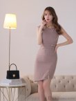 画像4: 【DEA.by ROBE de FLEURS/ディアバイローブドフルール】アシンメトリーデザイン/ シンプル/ ワンカラー/ ノースリーブ/ タイト/ ミニドレス/ キャバドレス[OF2] (4)