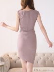 画像9: 【DEA.by ROBE de FLEURS/ディアバイローブドフルール】アシンメトリーデザイン/ シンプル/ ワンカラー/ ノースリーブ/ タイト/ ミニドレス/ キャバドレス[OF2] (9)