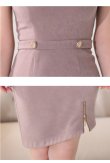 画像14: 【DEA.by ROBE de FLEURS/ディアバイローブドフルール】アシンメトリーデザイン/ シンプル/ ワンカラー/ ノースリーブ/ タイト/ ミニドレス/ キャバドレス[OF2] (14)
