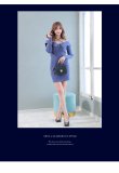 画像11: XSサイズあり【ROBE de FLEURS Glossy/ローブ・ド・フルール グロッシー】フロントジッパー/ オフショルダー/ リブニット/ 袖あり/ 長袖/ シンプル/ ワンカラー/ ストレッチ/ タイト/ ミニドレス/ キャバドレス (11)