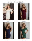 画像27: XSサイズあり【ROBE de FLEURS Glossy/ローブ・ド・フルール グロッシー】デコルテチェーンネックレス/ リブニット/ 袖あり/ 半袖/ ワンカラー/ ストレッチ/ タイト/ ミニドレス/ キャバドレス[OF2] (27)