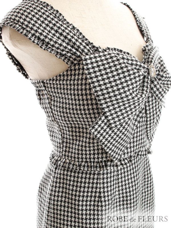 画像39: 【皇らいか/関西コレクション着用】XSサイズあり【ROBE de FLEURS/ローブドフルール】ツイード/ リボン/ ビジュー/ マーメイド/ フリル/ セットアップ/ ミニドレス/ キャバドレス[OF08] (39)