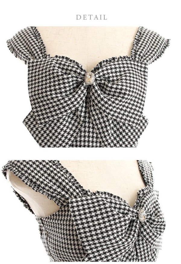 画像41: 【皇らいか/関西コレクション着用】XSサイズあり【ROBE de FLEURS/ローブドフルール】ツイード/ リボン/ ビジュー/ マーメイド/ フリル/ セットアップ/ ミニドレス/ キャバドレス[OF08] (41)