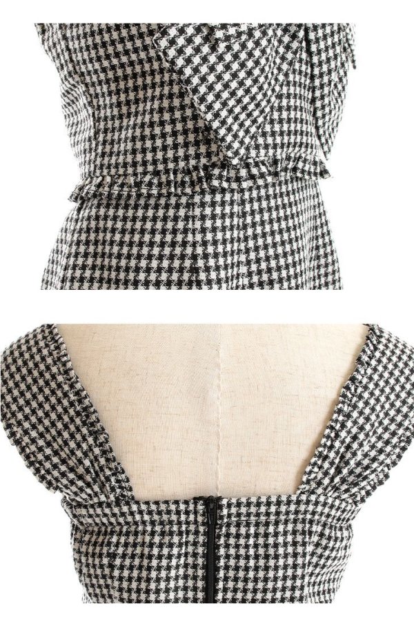 画像42: 【皇らいか/関西コレクション着用】XSサイズあり【ROBE de FLEURS/ローブドフルール】ツイード/ リボン/ ビジュー/ マーメイド/ フリル/ セットアップ/ ミニドレス/ キャバドレス[OF08] (42)