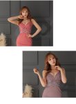 画像4: XSサイズあり【ROBE de FLEURS Glossy/ローブ・ド・フルール グロッシー】ウエストシースルーレース/ ストレッチ/ ビジュー/ キャミソール/ タイト/ ミニドレス/ キャバドレス[OF2] (4)