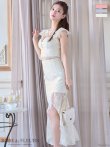 画像17: XSサイズあり【ROBE de FLEURS/ローブドフルール】マーメイド/ レース/ オーガンジー/ バストチャーム/ フリルショルダー/ セットアップ/ ひざ丈/ ミディアムドレス/ キャバドレス[OF2] (17)