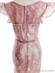 画像20: XSサイズあり【ROBE de FLEURS/ローブドフルール】マーメイド/ レース/ オーガンジー/ バストチャーム/ フリルショルダー/ セットアップ/ ひざ丈/ ミディアムドレス/ キャバドレス[OF2] (20)
